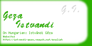 geza istvandi business card