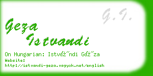 geza istvandi business card